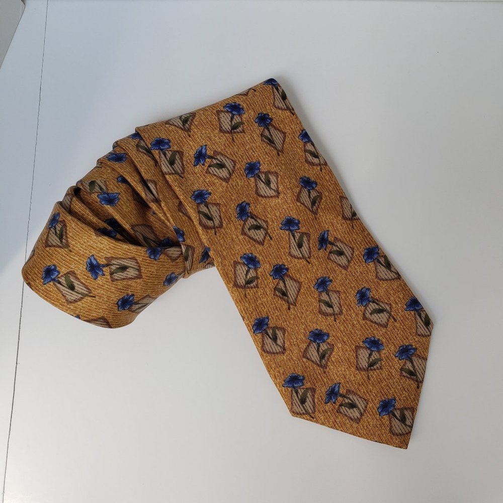 Men's Faconnable Floral Patterned Silk Tie